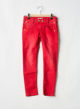 Jeans coupe slim stretch taille ajustable rouge CHIPIE fille
