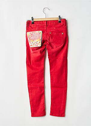 Jeans coupe slim stretch taille ajustable rouge CHIPIE fille