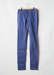 Pantalon slim fermeture zippée sous rabat boutonné bleu TEDDY SMITH fille