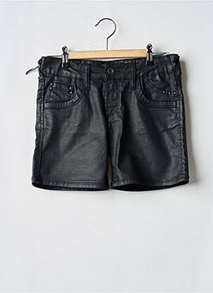 Short fermeture zippée sous rabat boutonné noir TEDDY SMITH fille