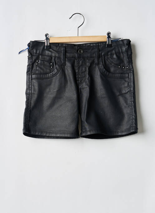 Short fermeture zippée sous rabat boutonné noir TEDDY SMITH fille