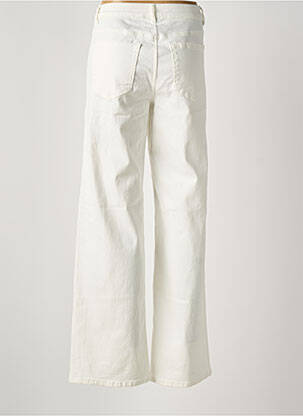 Pantalon droit fermeture zippée sous rabat boutonné taille normale blanc KAFFE femme