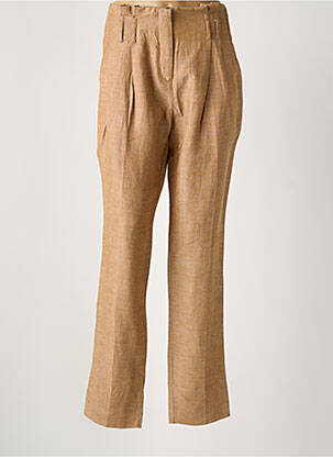 Pantalon flare fermeture zippée sous rabat avec crochet taille normale marron VERO MODA femme