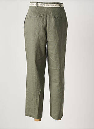 Pantalon chino tissage popeline taille normale vert LE TEMPS DES CERISES femme