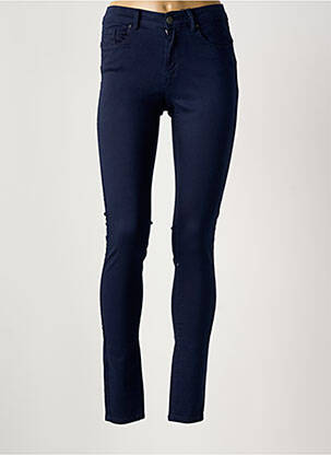 Pantalon slim tissage popeline taille normale bleu VERO MODA femme
