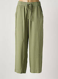 Pantalon large tissage popeline taille normale vert KAFFE femme
