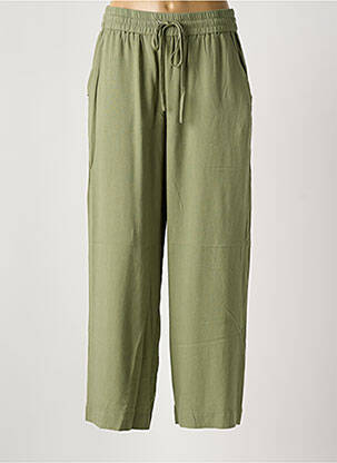 Pantalon large tissage popeline taille normale vert KAFFE femme