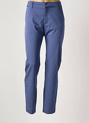 Pantalon slim tissage popeline taille normale bleu KAFFE femme