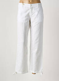 Pantalon droit fermeture zippée sous rabat boutonné taille normale blanc ROXY femme