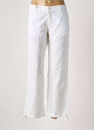 Pantalon droit fermeture zippée sous rabat boutonné taille normale blanc ROXY femme