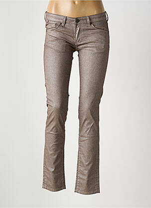 Pantalon slim tissage enduit taille normale marron CHIPIE femme