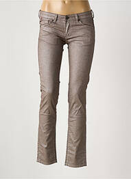 Pantalon slim tissage enduit taille normale marron CHIPIE femme