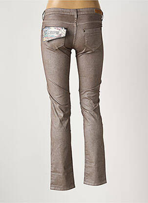 Pantalon slim tissage enduit taille normale marron CHIPIE femme