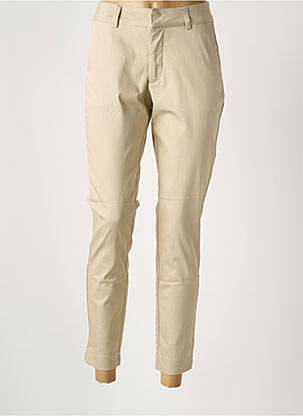 Pantalon 7/8 stretch taille normale beige KAFFE femme