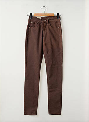 Pantalon slim broderie rivets taille normale marron CREAM femme