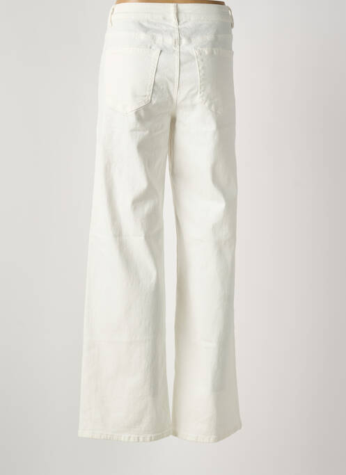 Pantalon droit fermeture zippée sous rabat boutonné taille normale blanc KAFFE femme