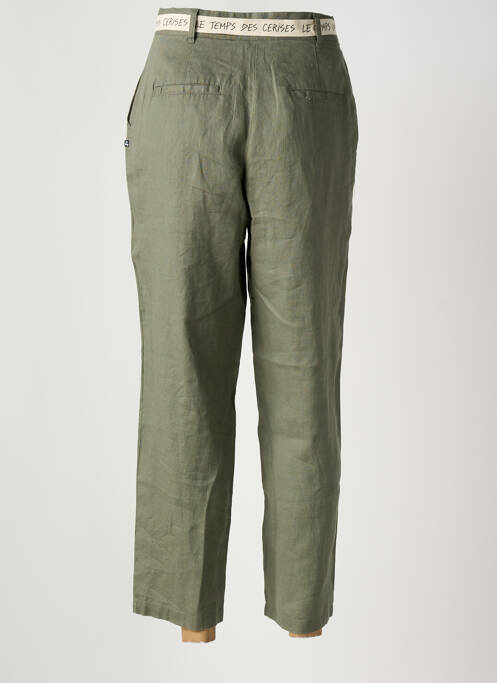 Pantalon chino tissage popeline taille normale vert LE TEMPS DES CERISES femme