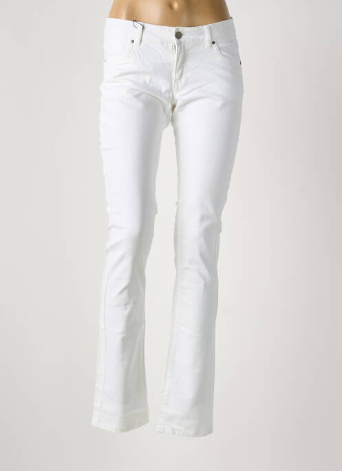 Pantalon slim tissage popeline taille normale blanc VERO MODA femme