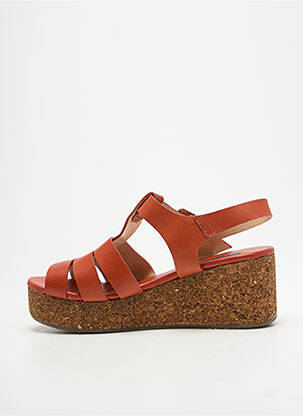 Sandales/nu pieds matière lisse talon de 4 à 6cm rouge NEOSENS femme