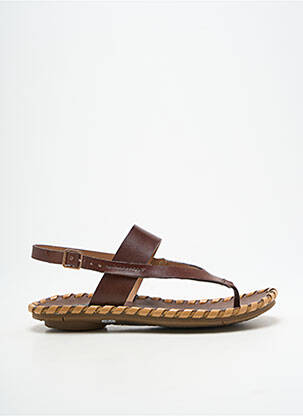 Tongs matière lisse talon plat jusqu'à 3cm marron NEOSENS femme