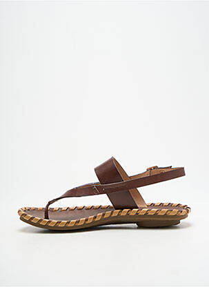 Tongs matière lisse talon plat jusqu'à 3cm marron NEOSENS femme