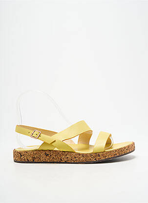 Sandales/nu pieds tissage satiné talon plat jusqu'à 3cm jaune NEOSENS femme