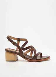 Sandales/nu pieds matière lisse talon de 4 à 6cm marron NEOSENS femme