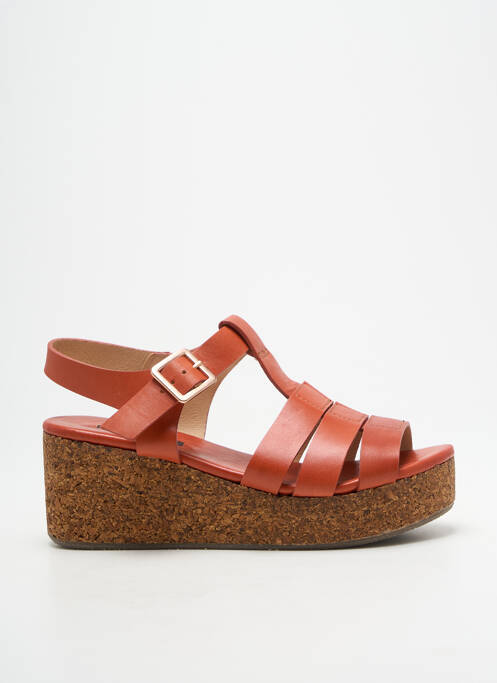 Sandales/nu pieds matière lisse talon de 4 à 6cm rouge NEOSENS femme