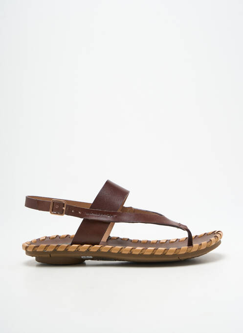 Tongs matière lisse talon plat jusqu'à 3cm marron NEOSENS femme