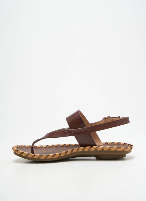 Tongs matière lisse talon plat jusqu'à 3cm marron NEOSENS femme
