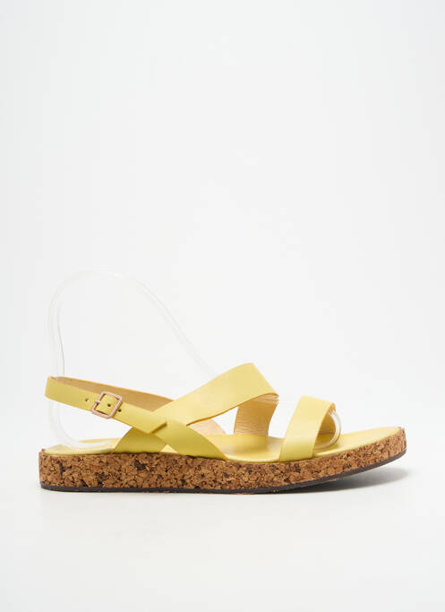 Sandales/nu pieds tissage satiné talon plat jusqu'à 3cm jaune NEOSENS femme