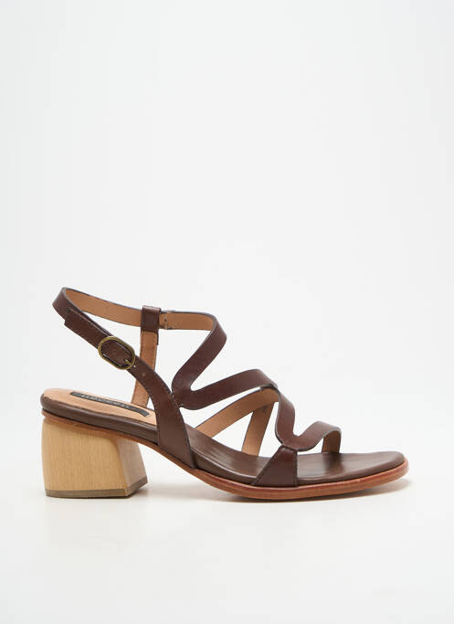 Sandales/nu pieds matière lisse talon de 4 à 6cm marron NEOSENS femme