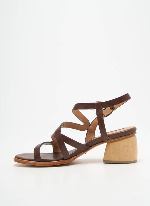 Sandales/nu pieds matière lisse talon de 4 à 6cm marron NEOSENS femme
