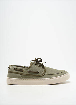 Baskets nubuck bout rond vert NATURAL WORLD homme