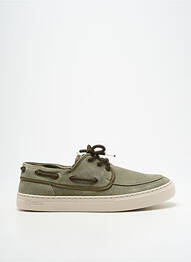 Baskets nubuck bout rond vert NATURAL WORLD homme