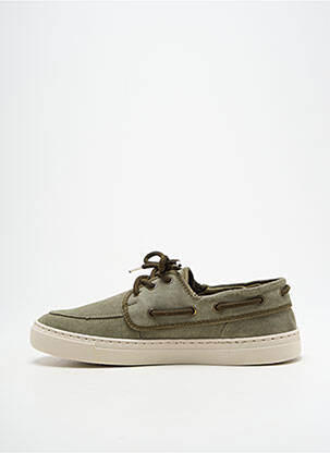 Baskets nubuck bout rond vert NATURAL WORLD homme