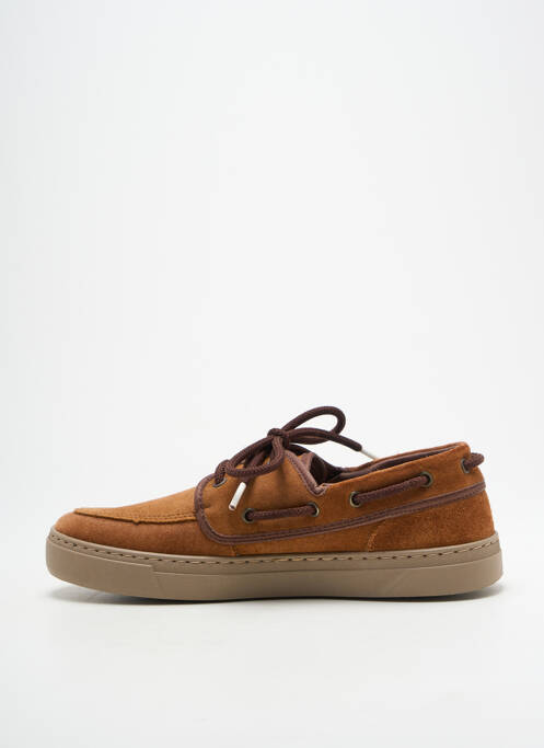 Baskets nubuck bout rond marron NATURAL WORLD homme