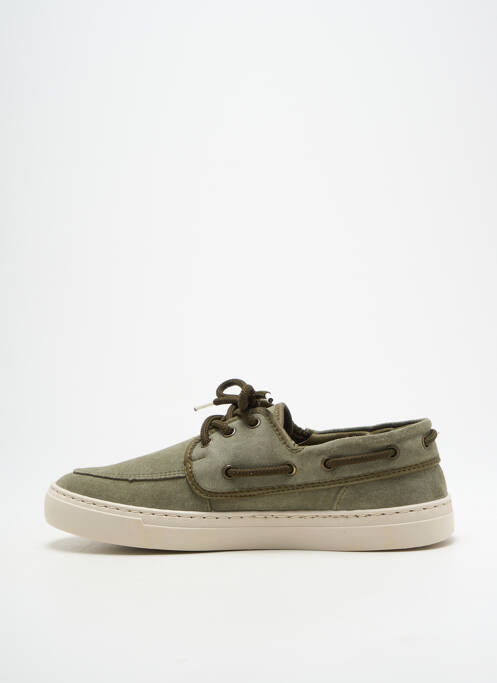 Baskets nubuck bout rond vert NATURAL WORLD homme