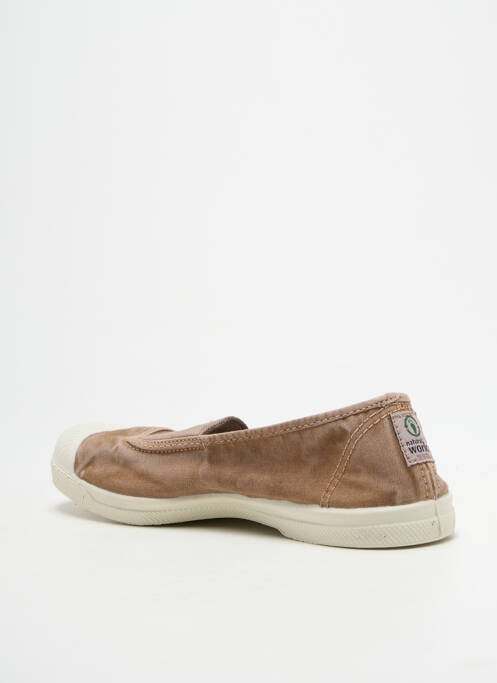 Ballerines bout rond talon plat jusqu'à 3cm beige NATURAL WORLD femme