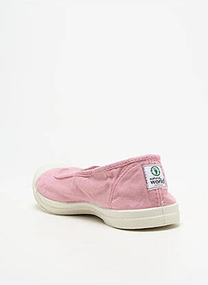 Ballerines bout rond talon plat jusqu'à 3cm rose NATURAL WORLD femme