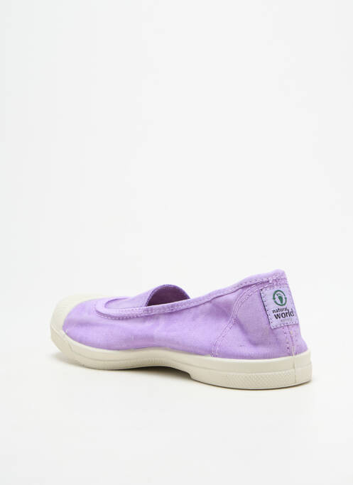 Ballerines bout rond talon plat jusqu'à 3cm violet NATURAL WORLD femme