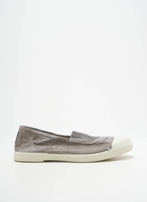 Ballerines bout rond talon plat jusqu'à 3cm gris NATURAL WORLD femme
