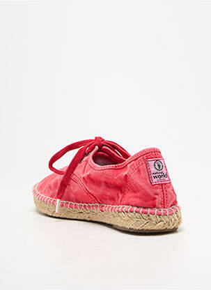 Espadrilles fermeture lacets talon plat jusqu'à 3cm rose NATURAL WORLD femme