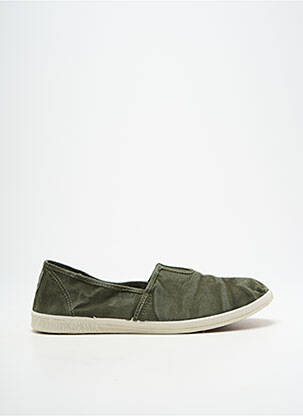 Slip ons bout rond talon plat jusqu'à 3cm vert NATURAL WORLD femme