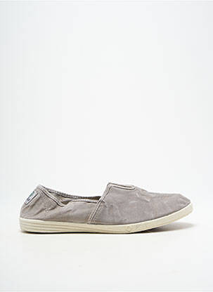 Espadrilles bout rond talon plat jusqu'à 3cm gris NATURAL WORLD femme