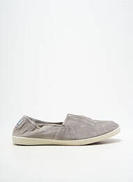 Espadrilles bout rond talon plat jusqu'à 3cm gris NATURAL WORLD femme