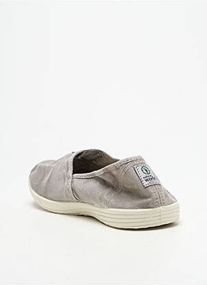 Espadrilles bout rond talon plat jusqu'à 3cm gris NATURAL WORLD femme