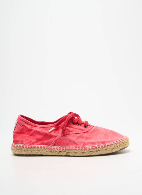Espadrilles fermeture lacets talon plat jusqu'à 3cm rose NATURAL WORLD femme
