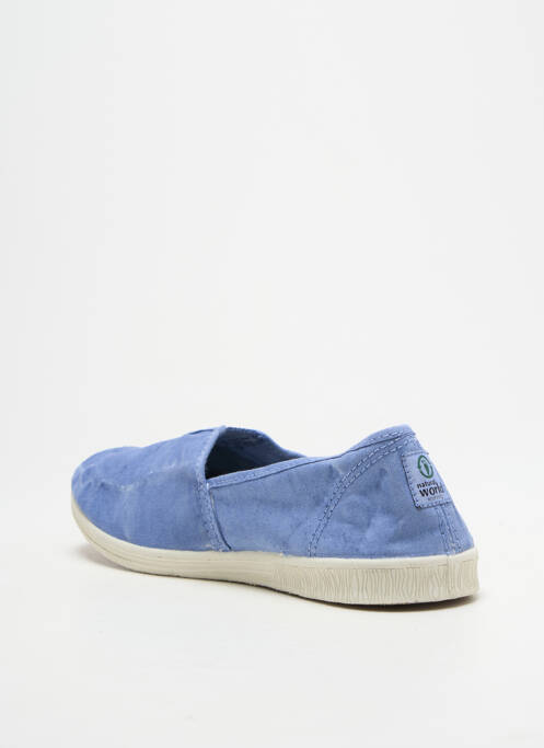 Slip ons bout rond talon plat jusqu'à 3cm bleu NATURAL WORLD femme