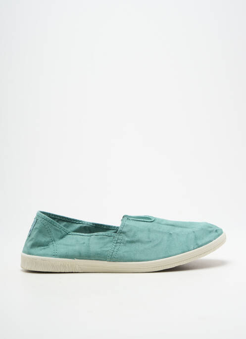 Slip ons bout rond talon plat jusqu'à 3cm vert NATURAL WORLD femme